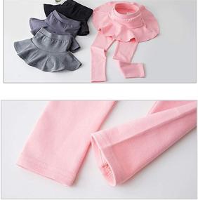 img 3 attached to Birbyrrly Girls' Winter Warm Fleece Lined Flare Skirt with Leggings, Sizes 2T - 10 Years