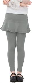 img 4 attached to Birbyrrly Girls' Winter Warm Fleece Lined Flare Skirt with Leggings, Sizes 2T - 10 Years