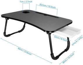 img 3 attached to Baodan Laptop Bed Tray Table - Convenient Foldable Desk with Drawer & Cup Holder for Maximum Comfort