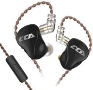 high-performance cca ca16 wired earbuds/headphones with mic and detachable cable - black logo