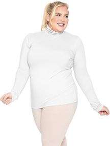 img 3 attached to Stretch Comfort Womens Sleeve Turtleneck Women's Clothing