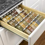 lynk large silver metallic tray slide out spice rack organizer for upper cabinets - professional 13-1/4 logo