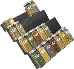 img 1 attached to Lynk Large Silver Metallic Tray Slide Out Spice Rack Organizer for Upper Cabinets - Professional 13-1/4