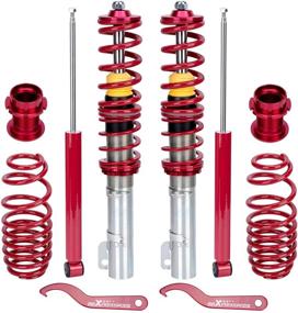 img 4 attached to 🚗 maXpeedingrods Red Coilovers for VW Golf Jetta Bora MK4, Audi A3 MK1 & New Beetle 1997-2010 - 1.4 1.6 1.8T 2.0