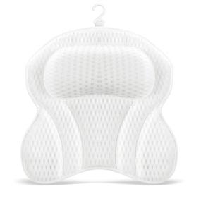 img 4 attached to Bath Pillow for Tub - Ergonomic Comfort Bathtub Pillow for Head, Neck, and Back Support Rest with Strong Non-slip Suction Cups - Soft Headrest for Hot Tub, Jacuzzi, and Bubble Bath