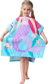 img 4 attached to 🧜 Ultimate Mermaid-Themed Hooded Towel for Girls - Age 1 to 5 Years - Soft, Absorbent, Extra Large - Ideal for Bath, Pool, and Beach