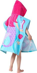img 2 attached to 🧜 Ultimate Mermaid-Themed Hooded Towel for Girls - Age 1 to 5 Years - Soft, Absorbent, Extra Large - Ideal for Bath, Pool, and Beach