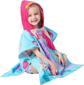 img 1 attached to 🧜 Ultimate Mermaid-Themed Hooded Towel for Girls - Age 1 to 5 Years - Soft, Absorbent, Extra Large - Ideal for Bath, Pool, and Beach