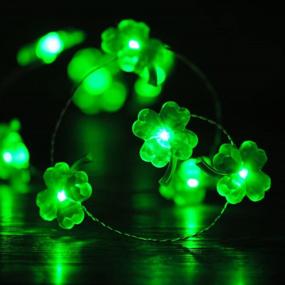 img 4 attached to 🍀 Impressive Life St. Patrick's Day Shamrocks String Lights Decor, Four-Leaf Clover Copper Wire 10 ft 40 LEDs with Remote. Ideal for Christmas, Spring, Wedding, Birthday, Patio, DIY Home Parties Decorations