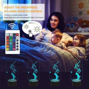 img 1 attached to 🏀 3D Baseball Night Light for Kids - Bedside Lamp with Remote Control, 16-Color Changing, Baseball Batter Sport Gifts for Xmas, Birthday, Holiday - Includes Dim Function and 4 Changing Modes