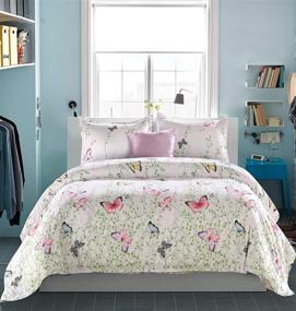 img 2 attached to 🦋 LAMEJOR Queen Size Butterfly Luxury Duvet Cover Set: Exquisite White Comforter Cover with 2 Pillowcases - Stylish Bedding Set