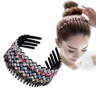 💎 zocone wave rhinestone headbands: 5pcs non-slip crystal hairbands for women and girls logo