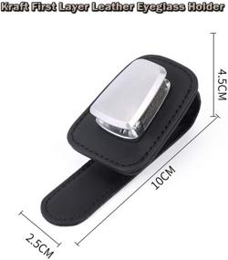 img 2 attached to Dualshine Car Visor Sunglasses Leather Holder Interior Accessories