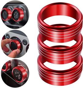 img 3 attached to Red Anodized Aluminum AC Climate Control Knob Ring Covers for Subaru WRX STI Impreza Forester XV Crosstrek (Set of 3, Red)