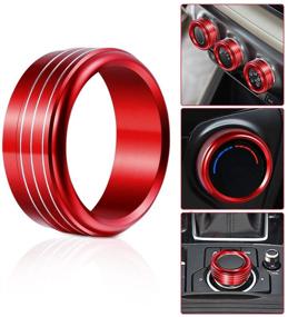 img 4 attached to Red Anodized Aluminum AC Climate Control Knob Ring Covers for Subaru WRX STI Impreza Forester XV Crosstrek (Set of 3, Red)