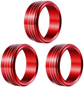 img 2 attached to Red Anodized Aluminum AC Climate Control Knob Ring Covers for Subaru WRX STI Impreza Forester XV Crosstrek (Set of 3, Red)