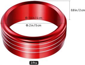 img 1 attached to Красные кольца для регулятора климата АС из анодированного алюминия для Subaru WRX STI Impreza Forester XV Crosstrek (набор из 3, красный)