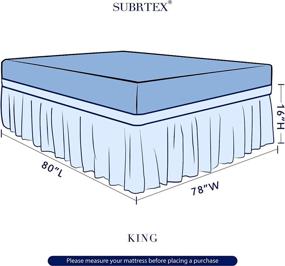 img 2 attached to subrtex Grey King Size Adjustable Bed Skirt with Silky Smooth Microfiber, Easy Fit Elastic 🛏️ Belt and 15/16 Inch Drop Wrap Around Dust Ruffle – Elegant and Soft Bed Frame Cover