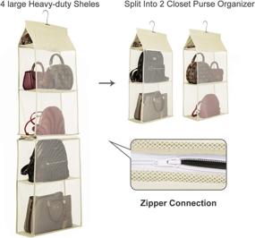 img 2 attached to 👜 Efficiently Organize Handbags with TABITORA Detachable Hanging Handbag Organizer in Beige