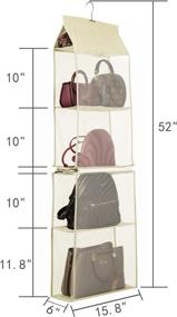 img 3 attached to 👜 Efficiently Organize Handbags with TABITORA Detachable Hanging Handbag Organizer in Beige