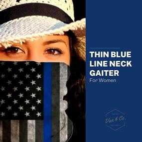 img 2 attached to Van & Company Multifunctional Neck Gaiter, American Flag with Thin Blue Line Design, One Size