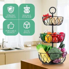 img 3 attached to 🍏 Organize and Display Fresh Produce with our Tier Fruit Basket Vegetable Countertop