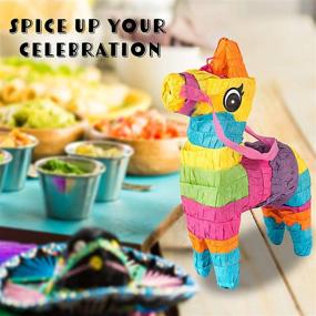 img 3 attached to 🎉 Colorful Neliblu Set of 3 Mini Donkey Pinatas - Fiesta Decorations for Cinco de Mayo, Party Favors, Supplies & Centerpieces
