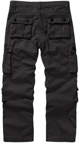 img 1 attached to Versatile Raroauf Boys Casual Cargo Pants: Ideal 👖 Boys' Uniform Pant for Outdoor Adventures, with 8 Convenient Pockets