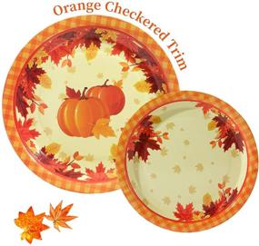 img 3 attached to 🍂 Autumn Leaves Pumpkin Disposable Dinnerware Set - Perfect for Thanksgiving Party Décor, Serves 30 Guests