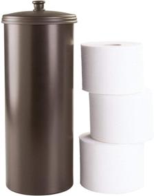 img 1 attached to 🚽 Efficient Bathroom Storage: iDesign Kent Vertical Toilet Tissue Roll Reserve Organizer - Holds 3 Rolls, Bronze