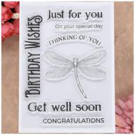 💌 kwellam words just for you: thinking of you, get well soon, congratulations, birthday wishes, dragonfly, clear stamps for card making, decoration, and diy scrapbooking logo