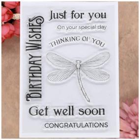 img 1 attached to 💌 KWELLAM Words Just for You: Thinking of You, Get Well Soon, Congratulations, Birthday Wishes, Dragonfly, Clear Stamps for Card Making, Decoration, and DIY Scrapbooking