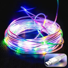 img 4 attached to 🌟 EhomeTronics Rope Lights: USB Powered, Waterproof Fairy String Light for Twinkling Starry Decoration - 16.5ft, 50 LEDs | Perfect for Bedroom, Indoor/Outdoor, Christmas, Halloween, Parties, Garden, Wedding | DIY Multi Color