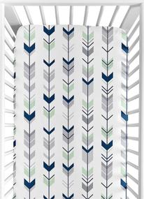 img 4 attached to 🎯 Sweet Jojo Designs Arrow Print Fitted Crib Sheet for Grey, Navy Blue, and Mint Woodland Arrow Baby/Toddler Bedding Set Collection