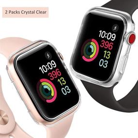 img 2 attached to Goton 2-пакетный чехол-бампер для Apple Watch 40мм SE/Series 6/5/4 (прозрачный) - ударопрочный защитный чехол с TPU ободом.