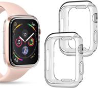 goton 2-пакетный чехол-бампер для apple watch 40мм se/series 6/5/4 (прозрачный) - ударопрочный защитный чехол с tpu ободом. логотип