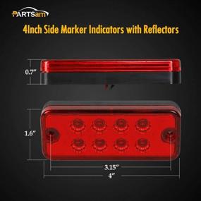 img 1 attached to Partsam 4x2 LED Side Marker Lights: Waterproof Truck Trailer 🚦 Clearance Lamps - Sealed Lorry Caravan Indicators (5 Amber + 5 Red)