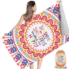 img 4 attached to 🏖️ Large Oversized Microfiber Beach Towel for Adults - Sand-Free, Quick-Dry, Super Absorbent, Compact & Lightweight with Carrying Bag - Ideal for Travel, Pool, Swimming, Bath, Camping