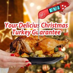 img 3 attached to DOQAUS Meat Thermometer [Upgraded 2021] – Instant Read Food Thermometer for Cooking: Digital Kitchen Probe with Backlit & Reversible Display, Perfect for Turkey, Grill, BBQ, and Candy