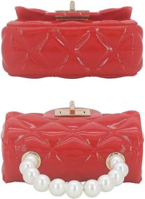 img 2 attached to Pearl-Handled Quilted Crossbody Handbag for Women with Wallet and Crossbody Bag Compartments