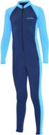 👦 ecostinger boys navy blue full body swimsuit stinger suit - chlorine resistant, uv protection upf50+ logo