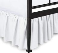 🛏️ white full bedskirt with split corners and 21 inch drop – easy fit gathered style dust ruffle for three sided coverage логотип