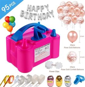 img 3 attached to Electric Air Balloon Pump and Balloon Tying Tool Combo - 95 Pcs Set | Party Decoration Kit for Faster Inflating, Time-Saving 110V Electric Balloon Pump Garland Arch