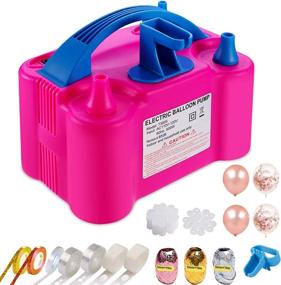 img 4 attached to Electric Air Balloon Pump and Balloon Tying Tool Combo - 95 Pcs Set | Party Decoration Kit for Faster Inflating, Time-Saving 110V Electric Balloon Pump Garland Arch