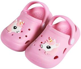 img 4 attached to HolyNissl Toddler Sandals: Unisex Non-Slip Beach Pool Shoes, Lightweight Slip-on Kids Clogs