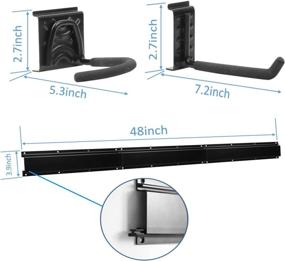 img 3 attached to 🚴 Space-Saving Bike Rack Storage Wall Mount: Adjustable Hook, Heavy Duty Steel Rail for Garage