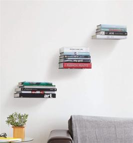 img 3 attached to 📚 Modern Silver Floating Bookshelf Set: Umbra Conceal Large Bookshelf, Set of 3