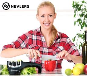 img 3 attached to 🔪 Nevlers 3-in-1 Knife Sharpening Kit - Efficiently Preps, Restores, and Polishes Kitchen Knives with Diamond, Ceramic, and Tungsten Steel Blade Sharpener - Scissor Sharpening Included