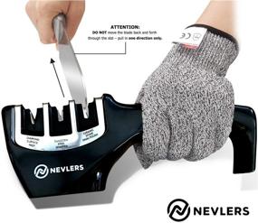 img 1 attached to 🔪 Nevlers 3-in-1 Knife Sharpening Kit - Efficiently Preps, Restores, and Polishes Kitchen Knives with Diamond, Ceramic, and Tungsten Steel Blade Sharpener - Scissor Sharpening Included