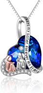 toupop 925 sterling silver sister/mother necklace with blue heart crystal: 💙 perfect gift for women, girls, mom, daughter, sisters, friends - birthday, friendship, christmas logo